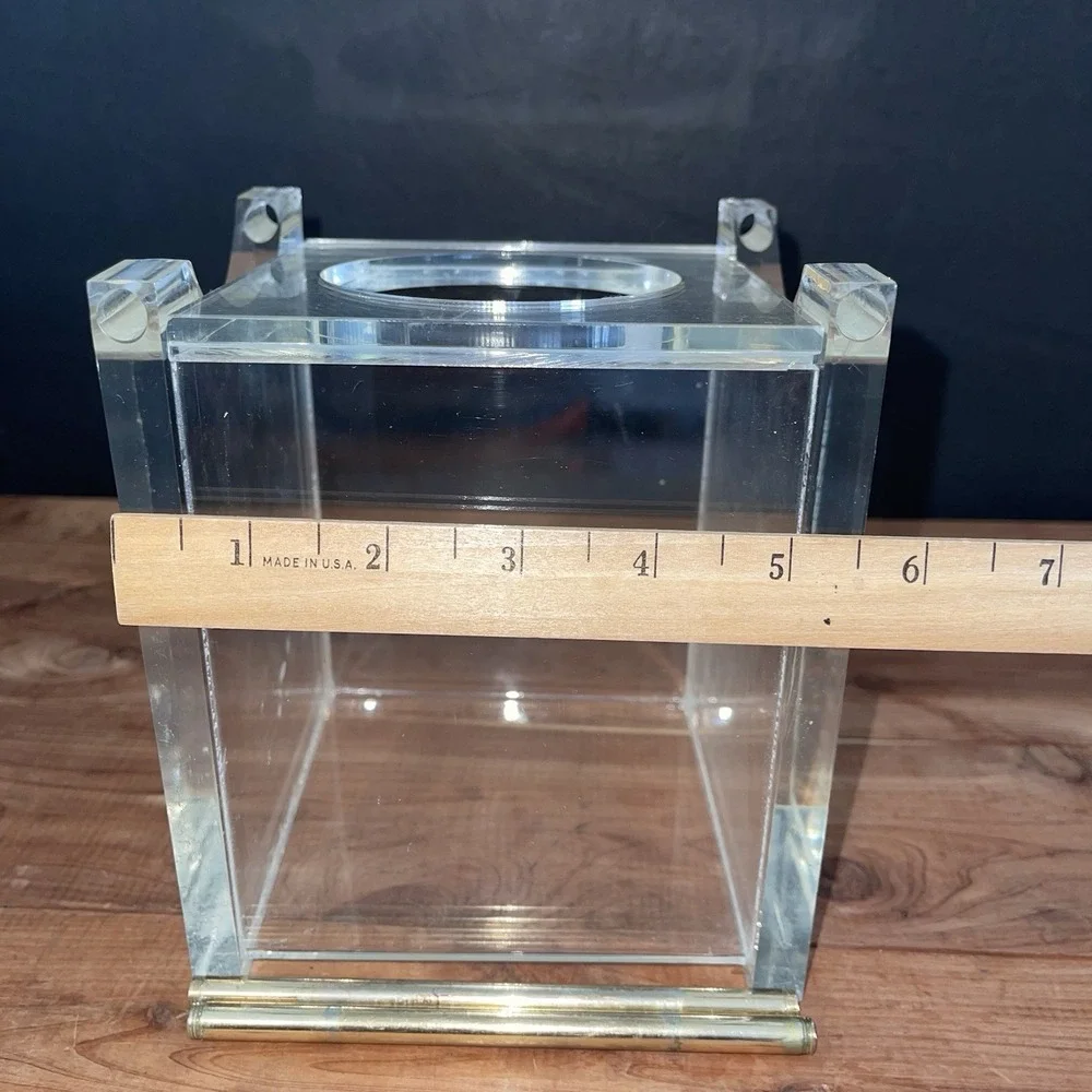 VTG Luxury Heavy Lucite Tissue Box Cover – Thick Clear Acrylic Cube Modern